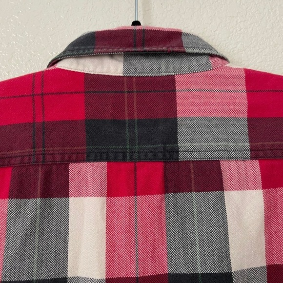 J. Crew Shirt Mens Large Red Black Buffalo Plaid Flannel Long Sleeve Button Up - Picture 9 of 13
